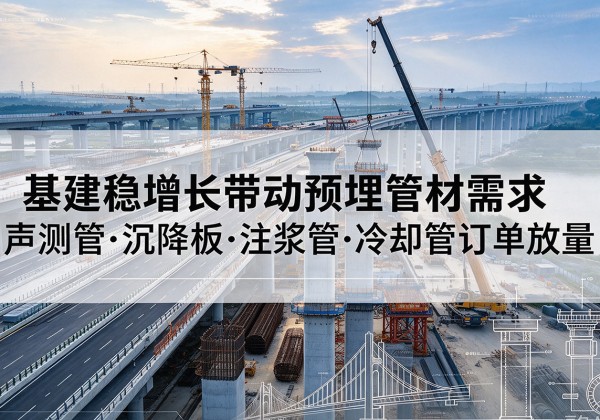 芒市基建稳增长带动预埋监测管材需求，声测管、沉降板、注浆管订单持续放量